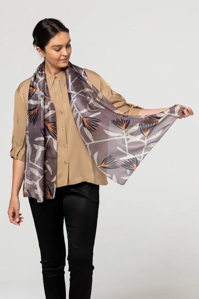 Flannel Flower Silk Scarf