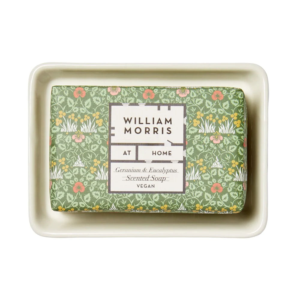 WILLIAM MORRIS AT HOME USEFUL & BEAUTIFUL Scented Soap in dish.