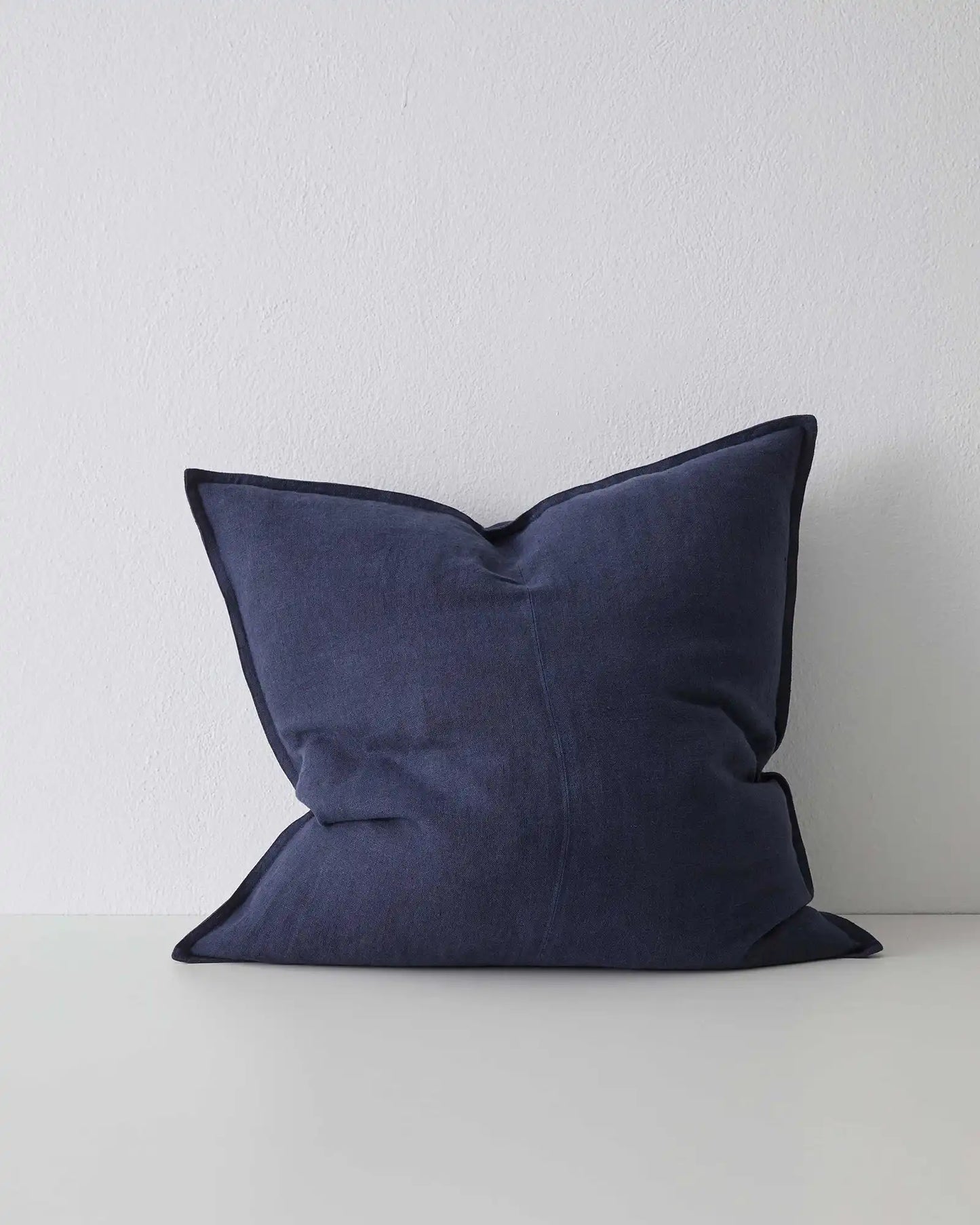 Navy linen sqaure cushion