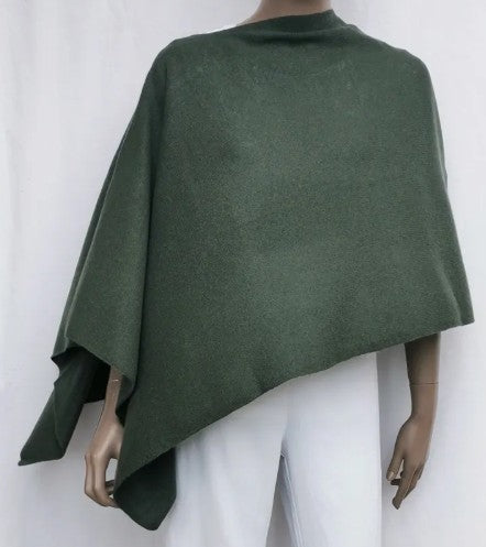 Cashmere Poncho - Pine Green