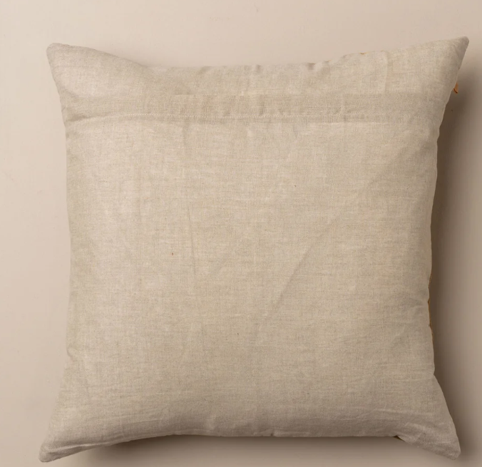 Linen/Velvet Cushion | Dark Olive Square