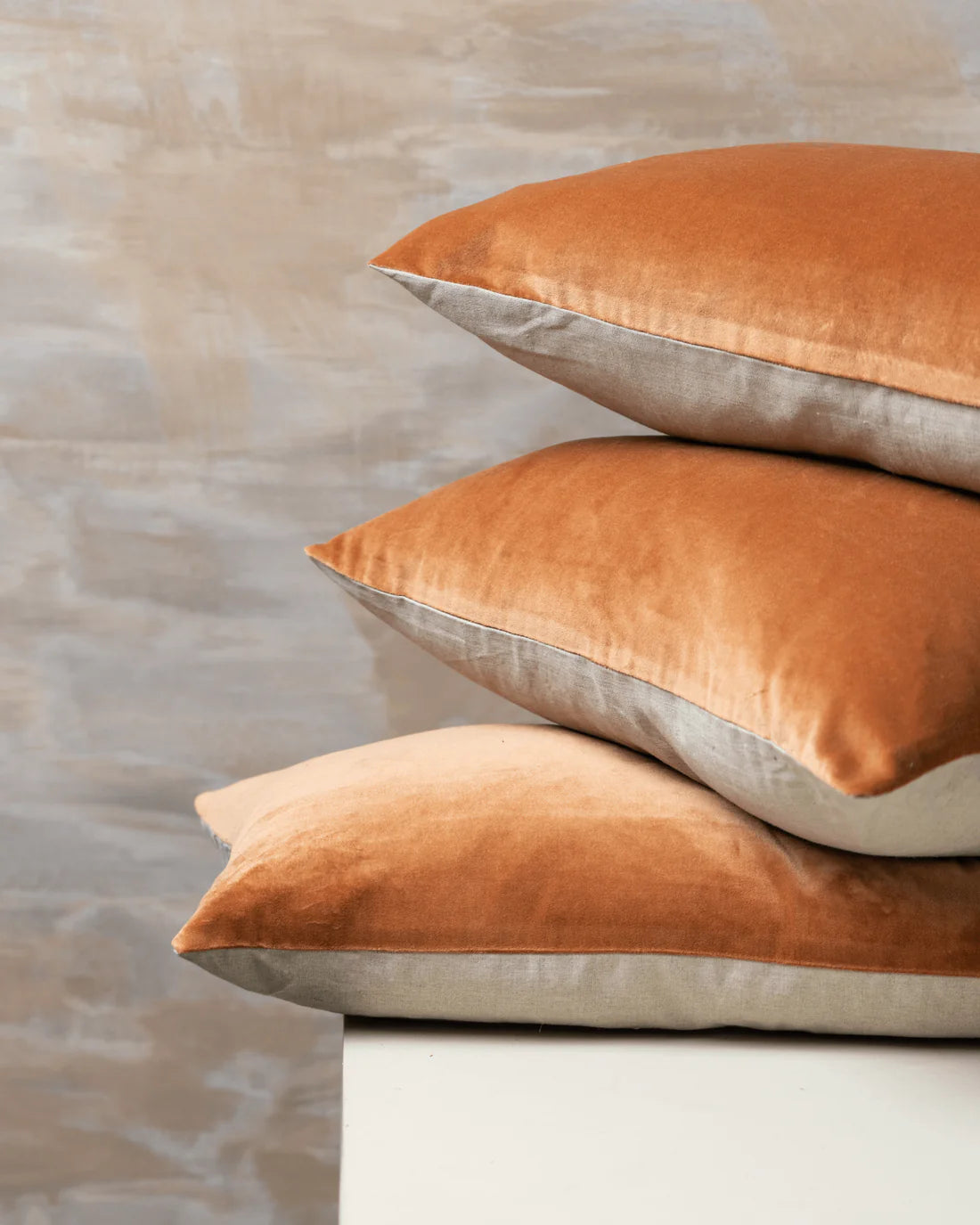 Linen/Velvet Cushion | Terracotta 50x50cm
