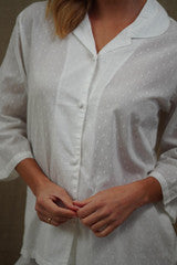 Swiss Dots White 3/4 PJ Set S/M
