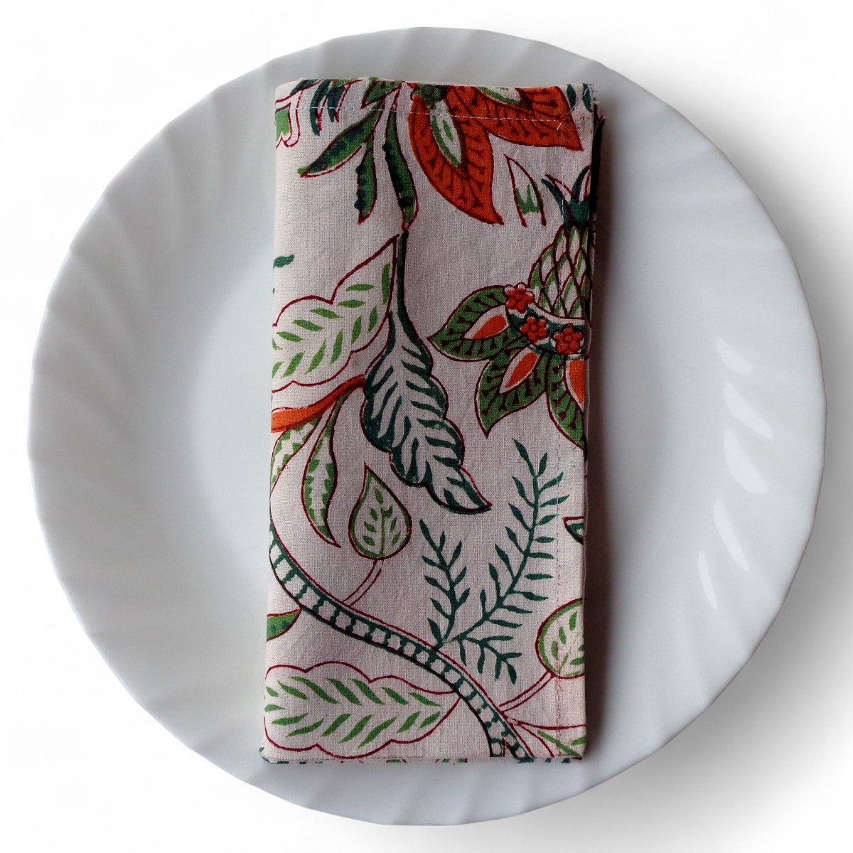 Hand Block Printed Cotton Napkin Bossanova Open Set/4