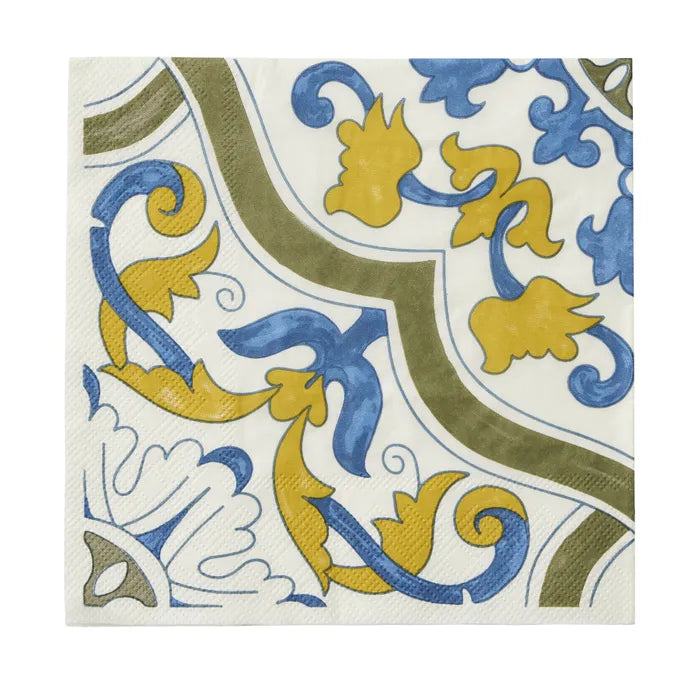 Casillo 3ply 20pk Napkins Yellow, White, Blue