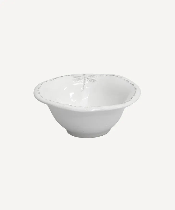 Salt Bowl White Dragonfly Stoneware