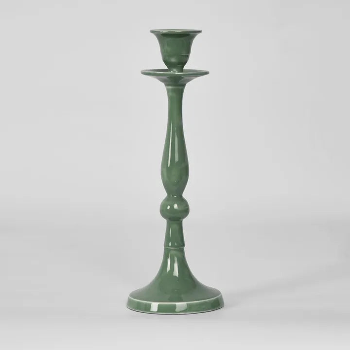 Simou Candle Stick Enamel Green (25cm)