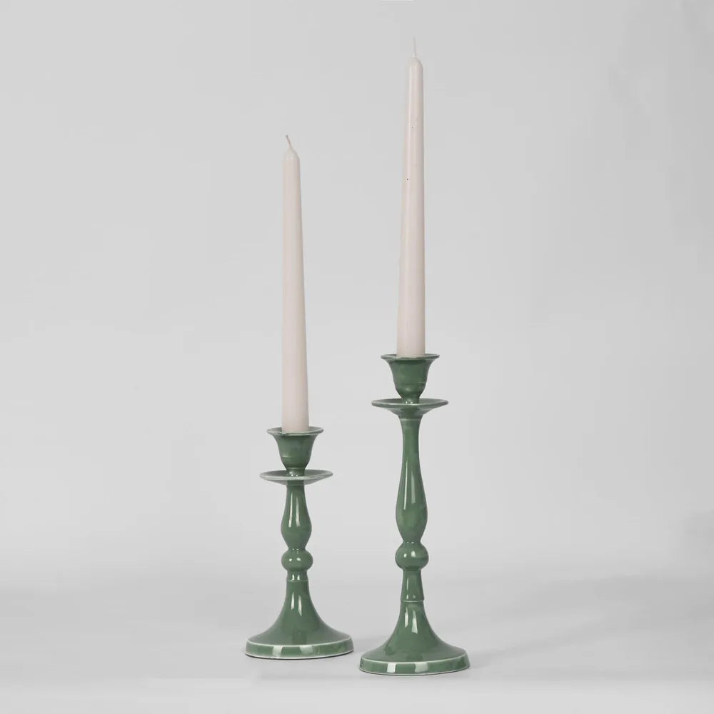 Simou Candle Stick Enamel Green (25cm)