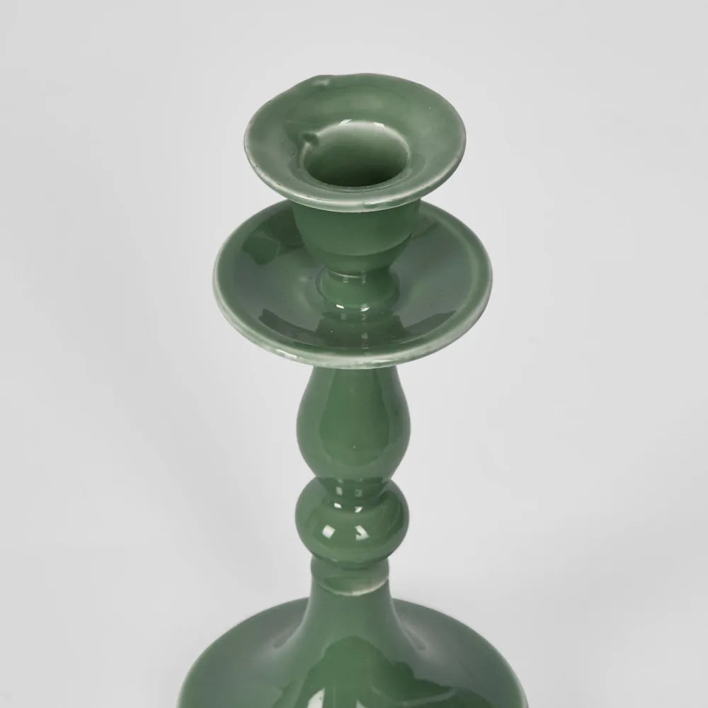 Simou Candle Stick Enamel Green (25cm)