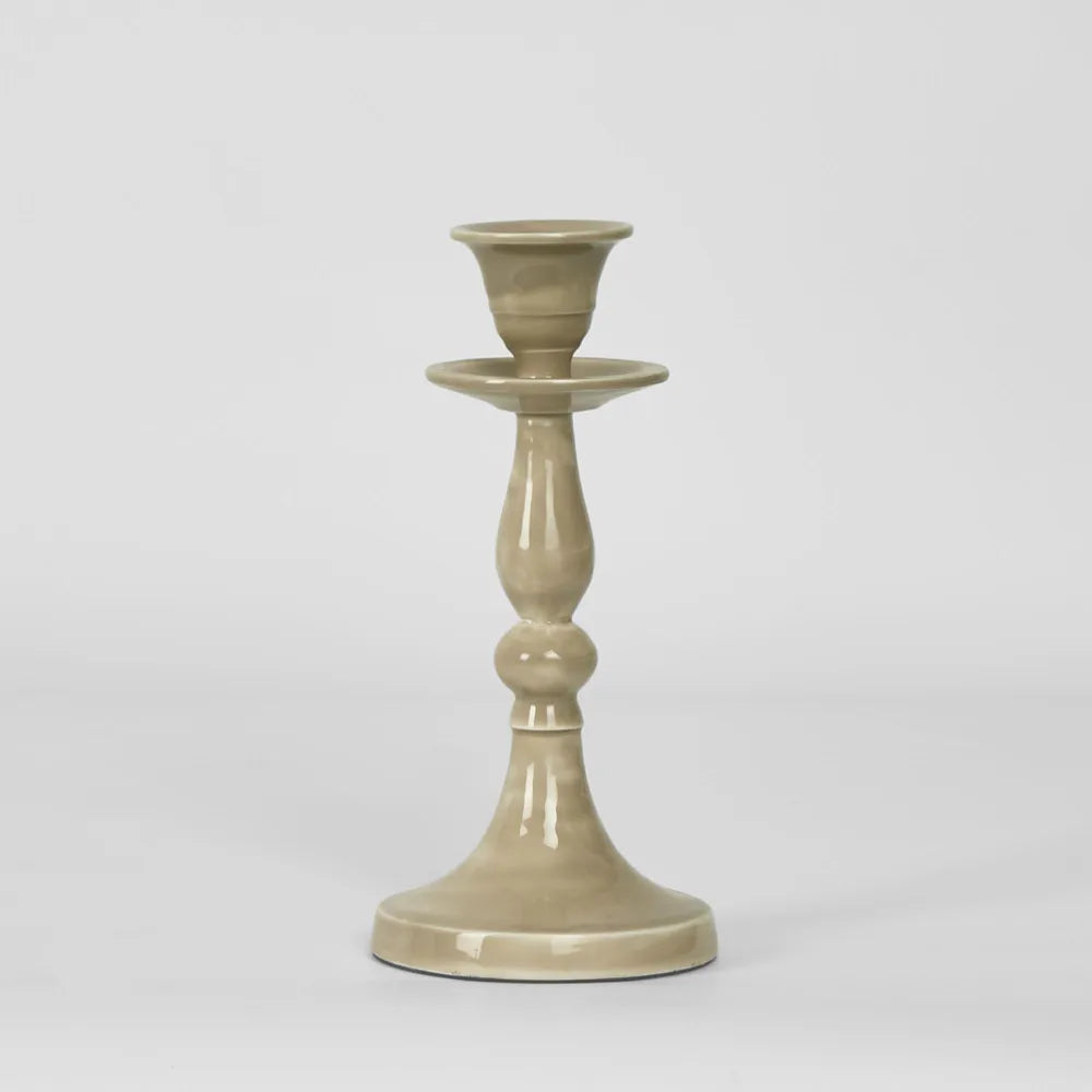 Simou Candle Stick Enamel Taupe (25cm)