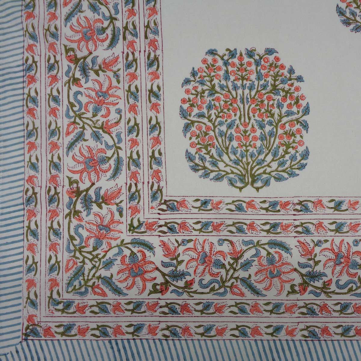 Block Print Tablecloth Berry Pink 180x270cm