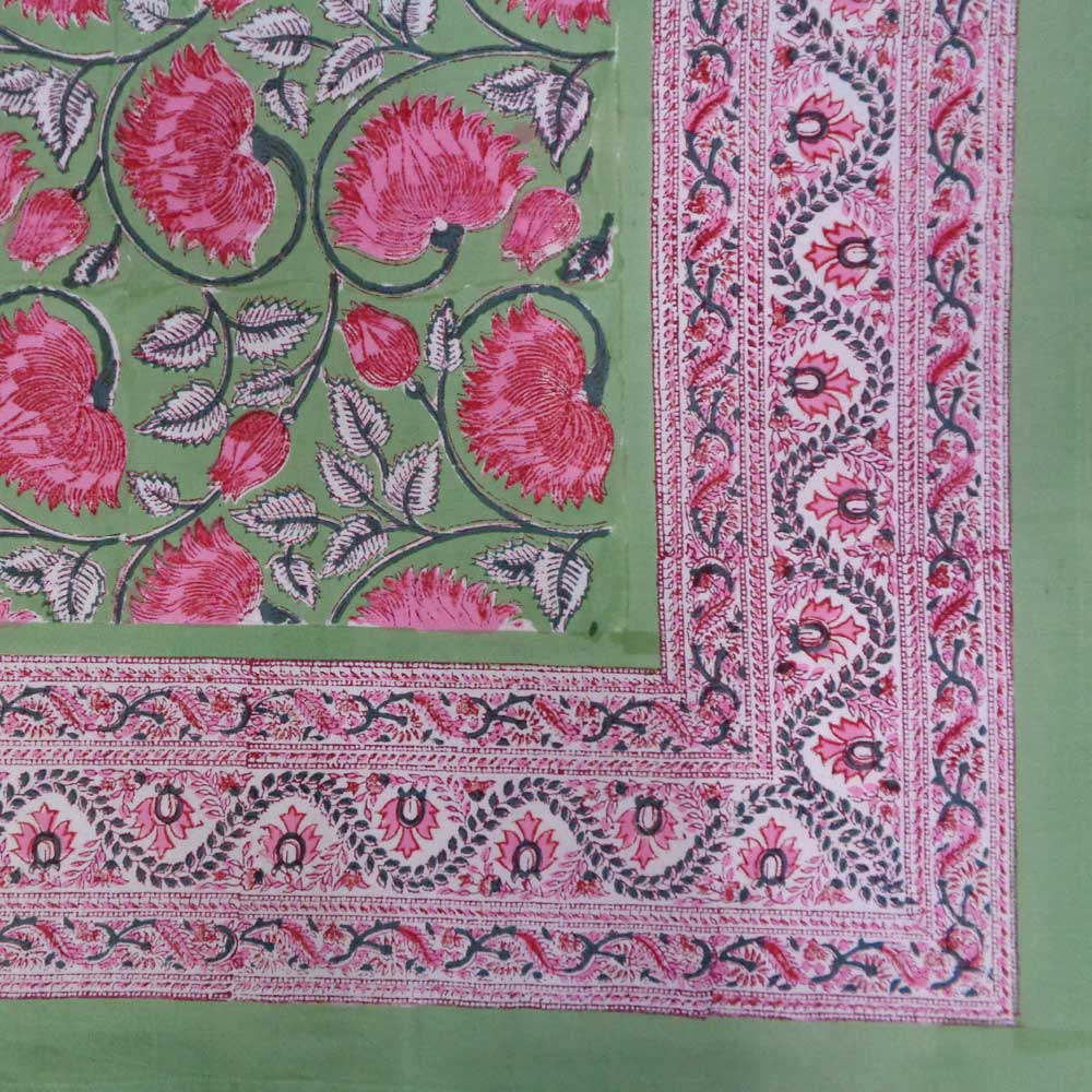 Block Print Tablecloth Kamal Gulabi 180x270cm