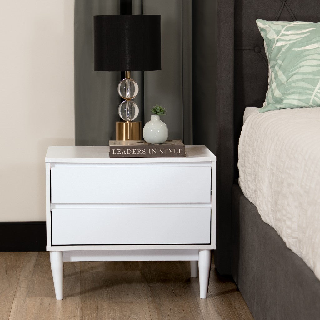 Anderson 2 Drawer Bedside Table WHITE