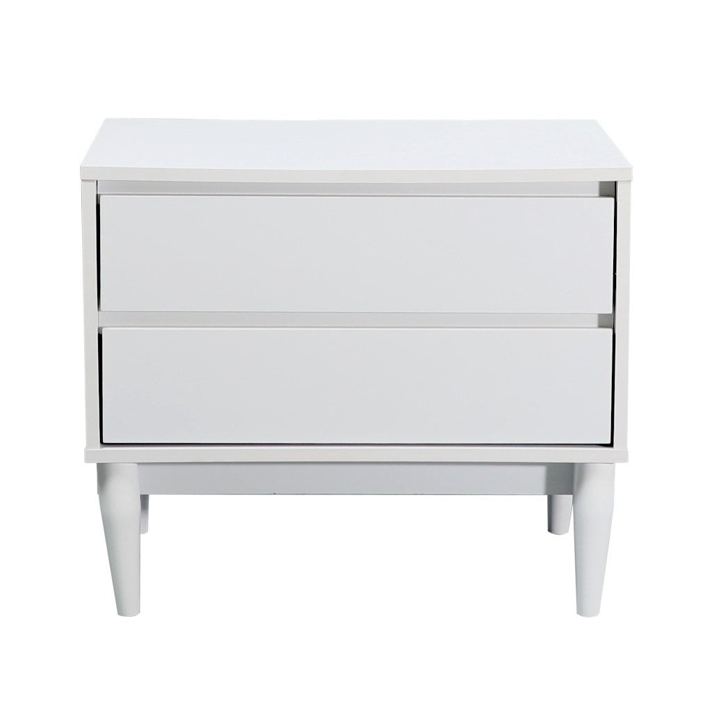 Anderson 2 Drawer Bedside Table WHITE