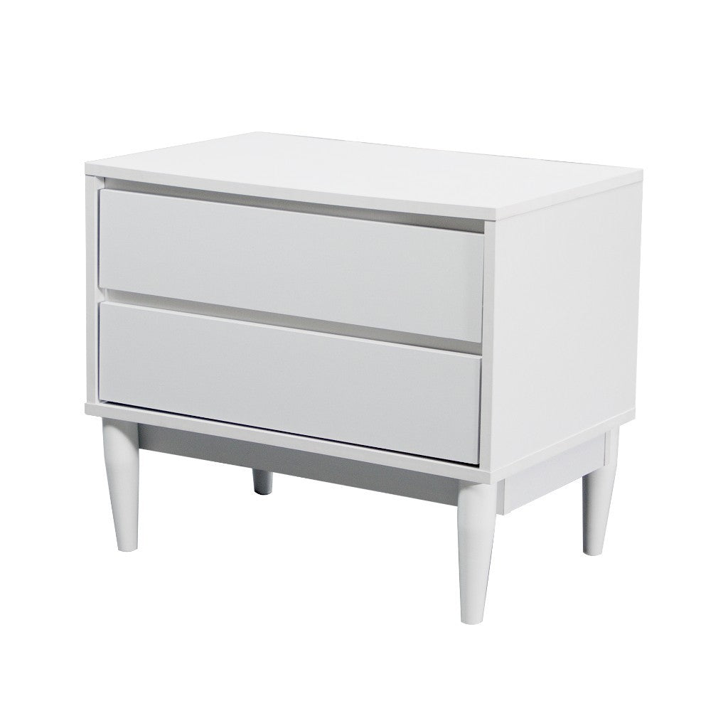 Anderson 2 Drawer Bedside Table WHITE