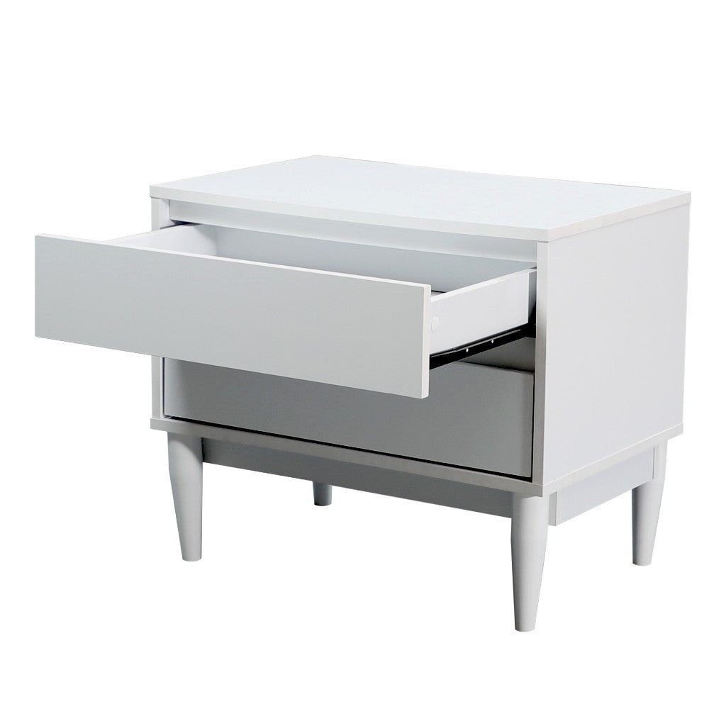 Anderson 2 Drawer Bedside Table WHITE
