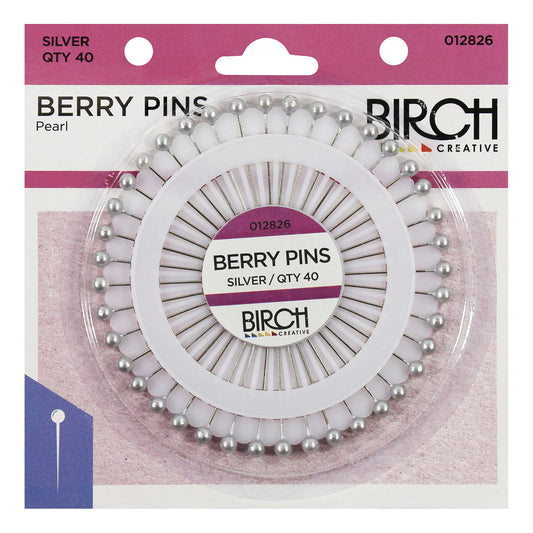 PINS BERRY ROSETTE SILVER 40