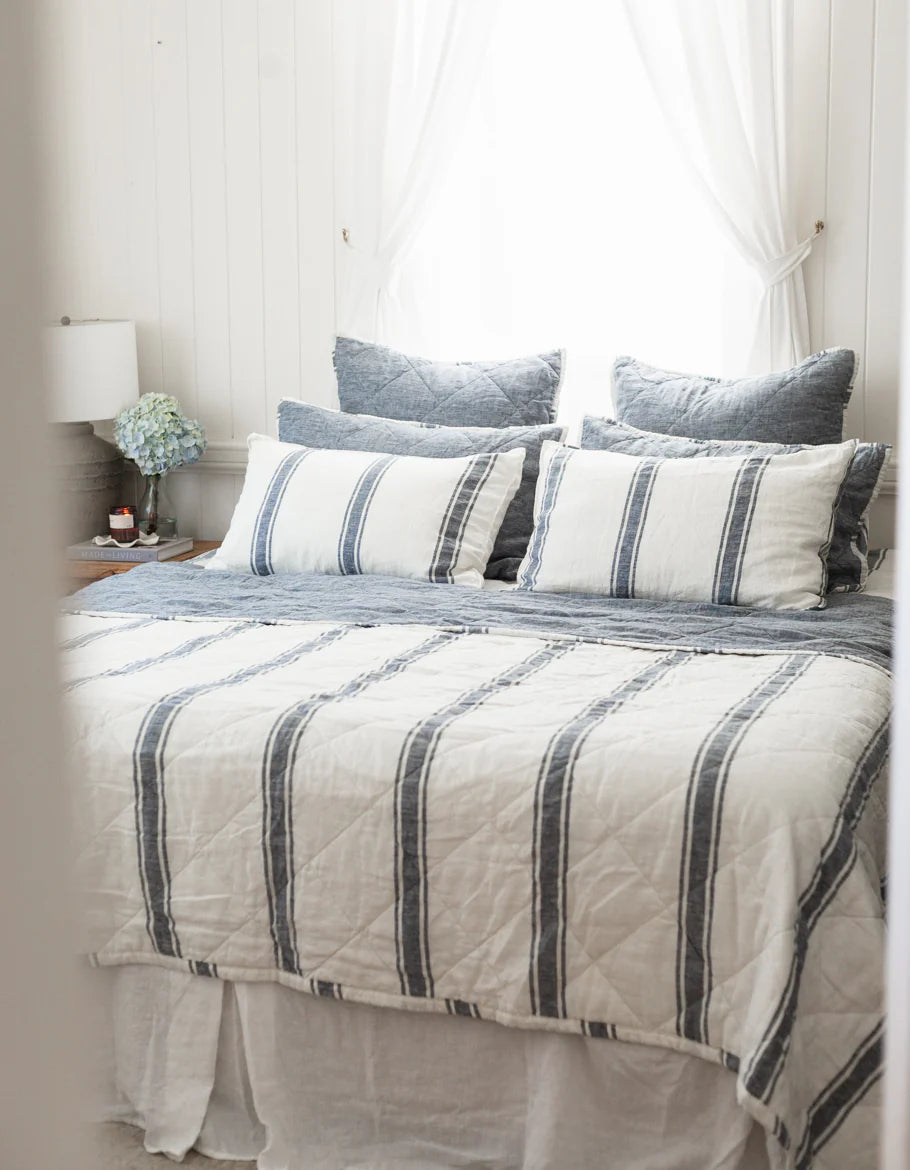 Salt Living Linen King Quilt - Indigo