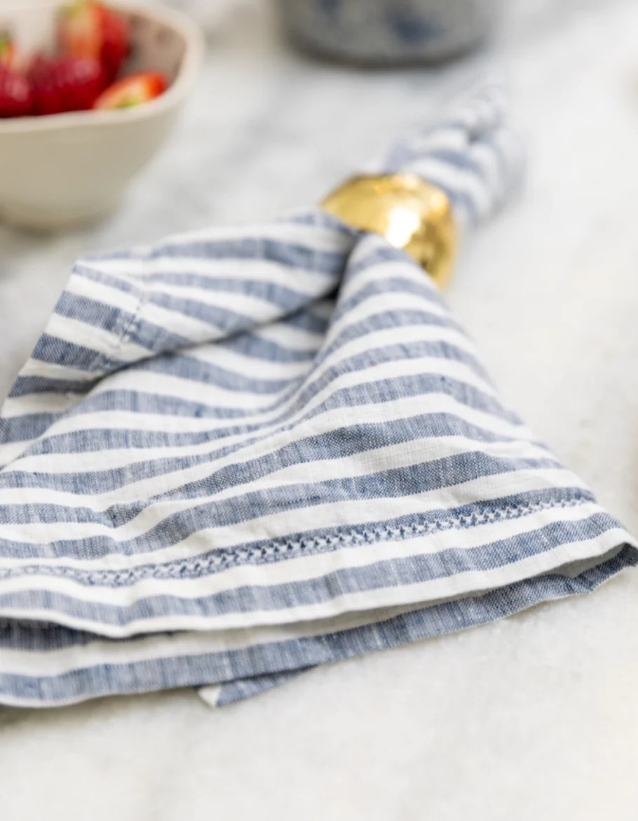 Salt Living Napkin Set- Indigo Stripe X4