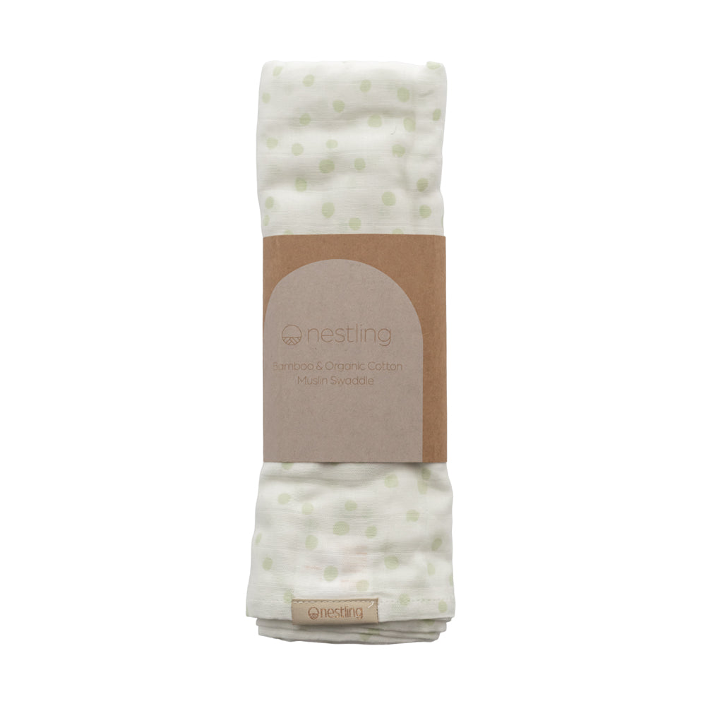 Swaddle Nestling Muslin Sage Wrap