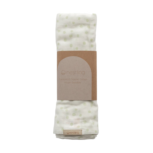 Swaddle Nestling Muslin Sage Wrap