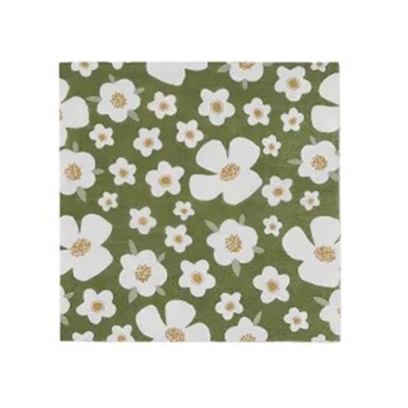 Katy 20pk 3Ply Paper Napkins Olive