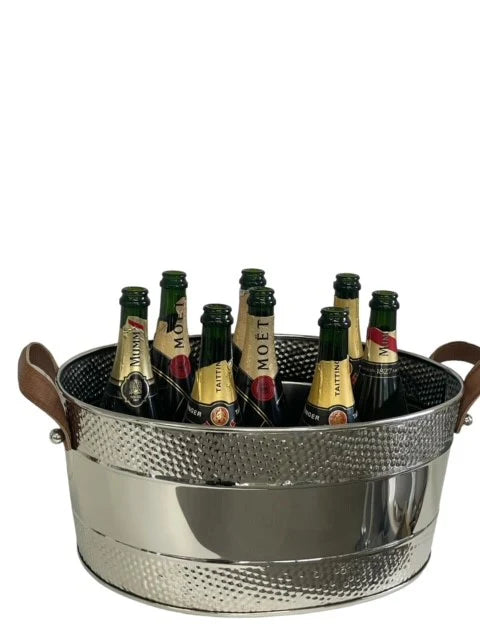 Oval Champagne Bucket Leather Handles