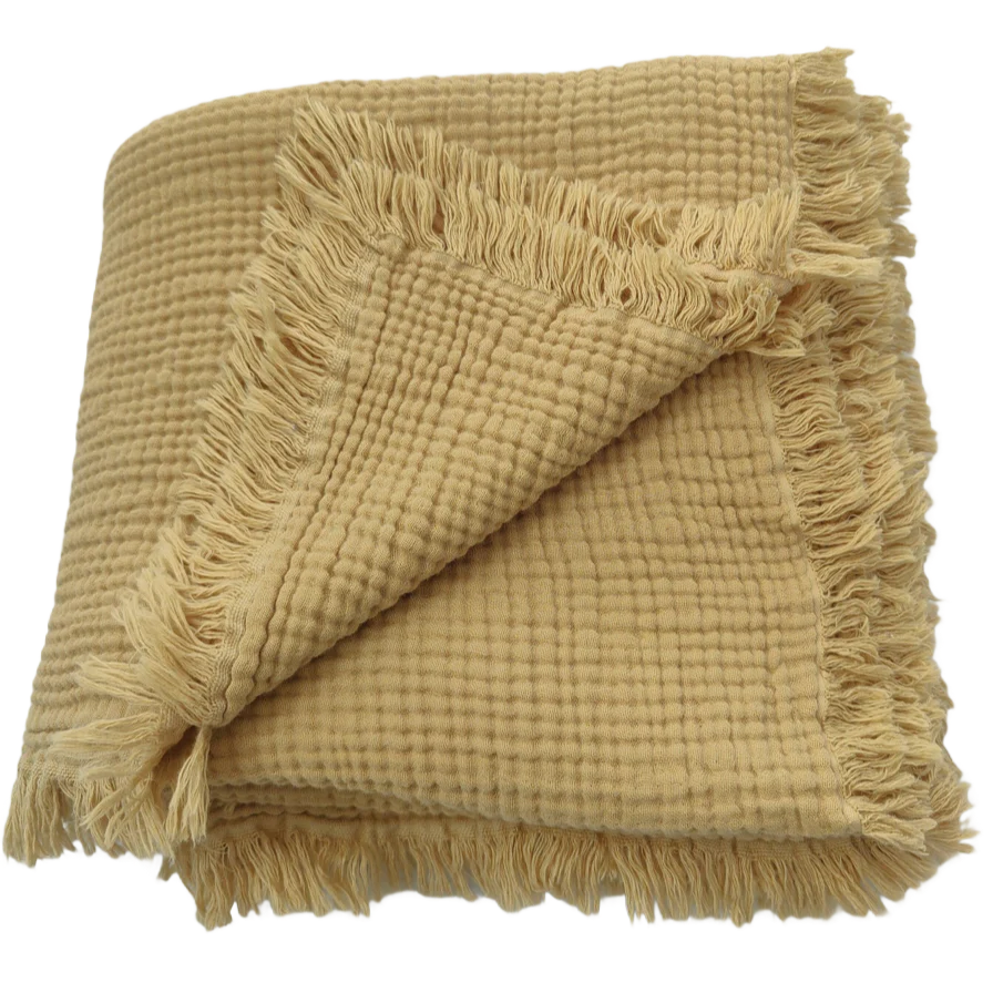 BURSA Cotton Throw 150cm x 200cm | Butter