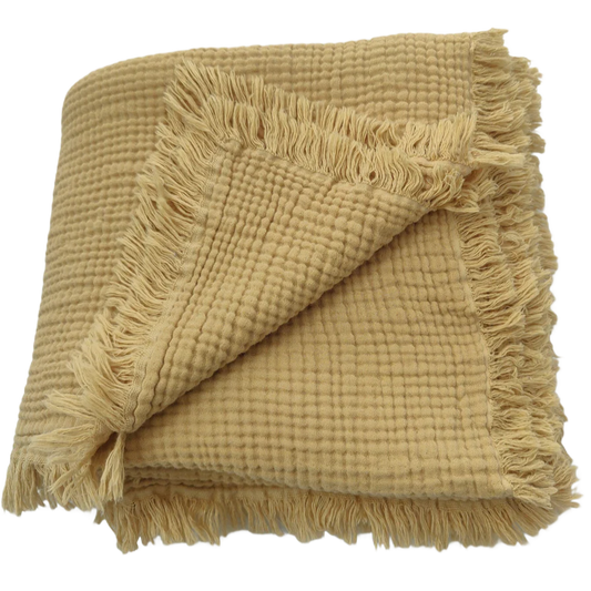 BURSA Cotton Throw 150cm x 200cm | Butter