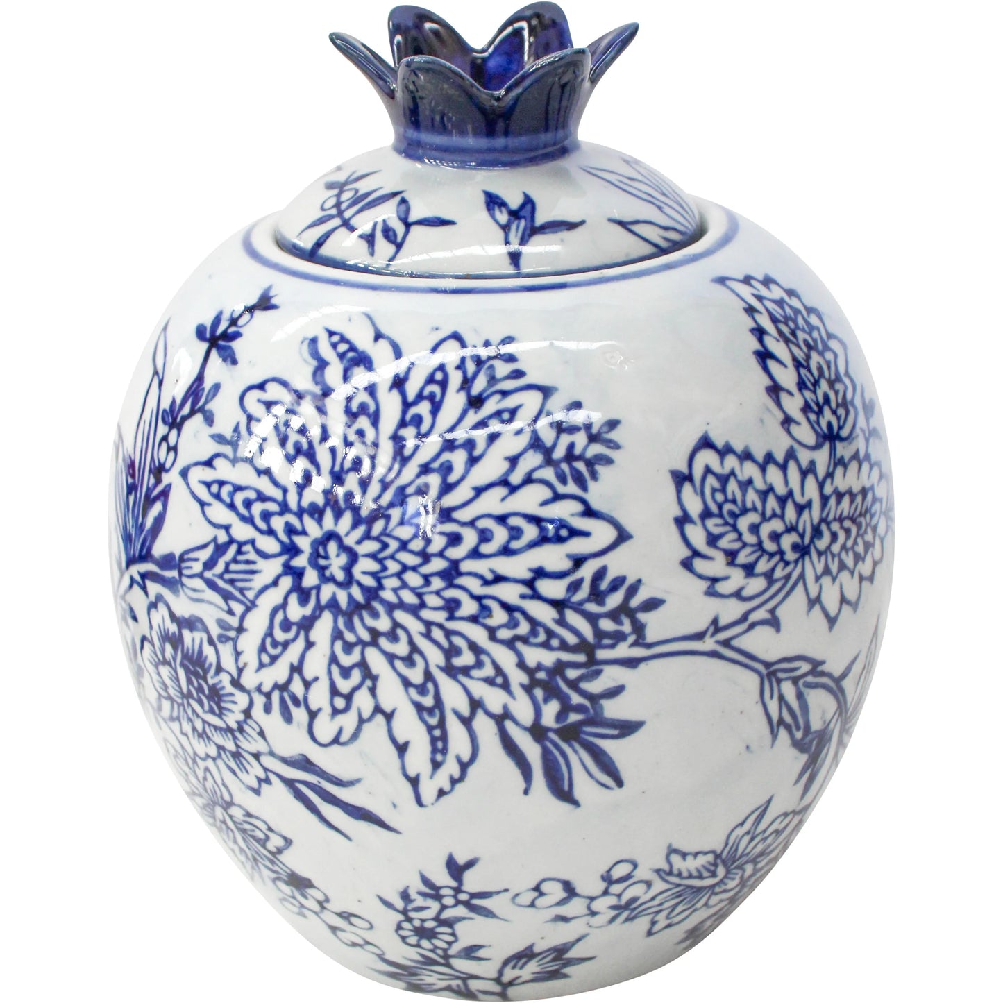 Blue + White Boho Jar 14cm