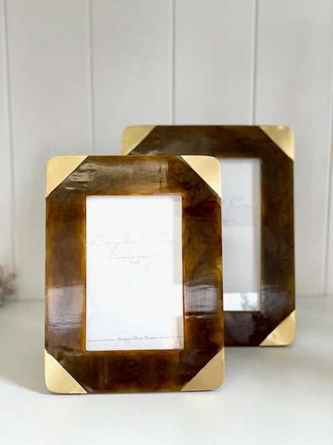 Tortoise Shell Resin Photo Frame 4x6"