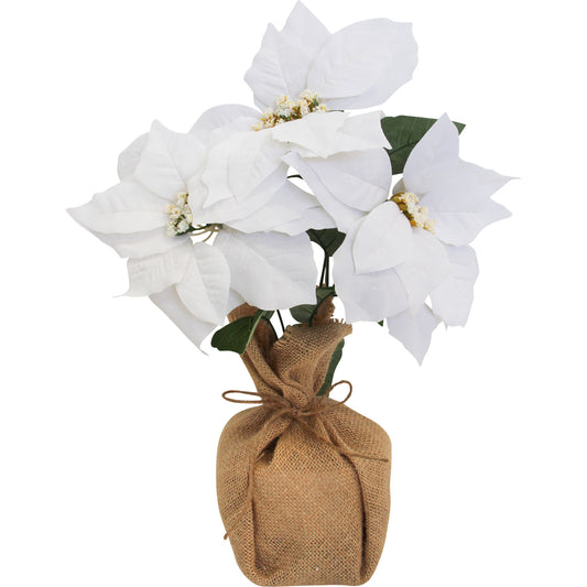 Poinsettia Small (Faux) White