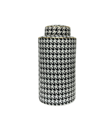 Houndstooth Decor Jar Large