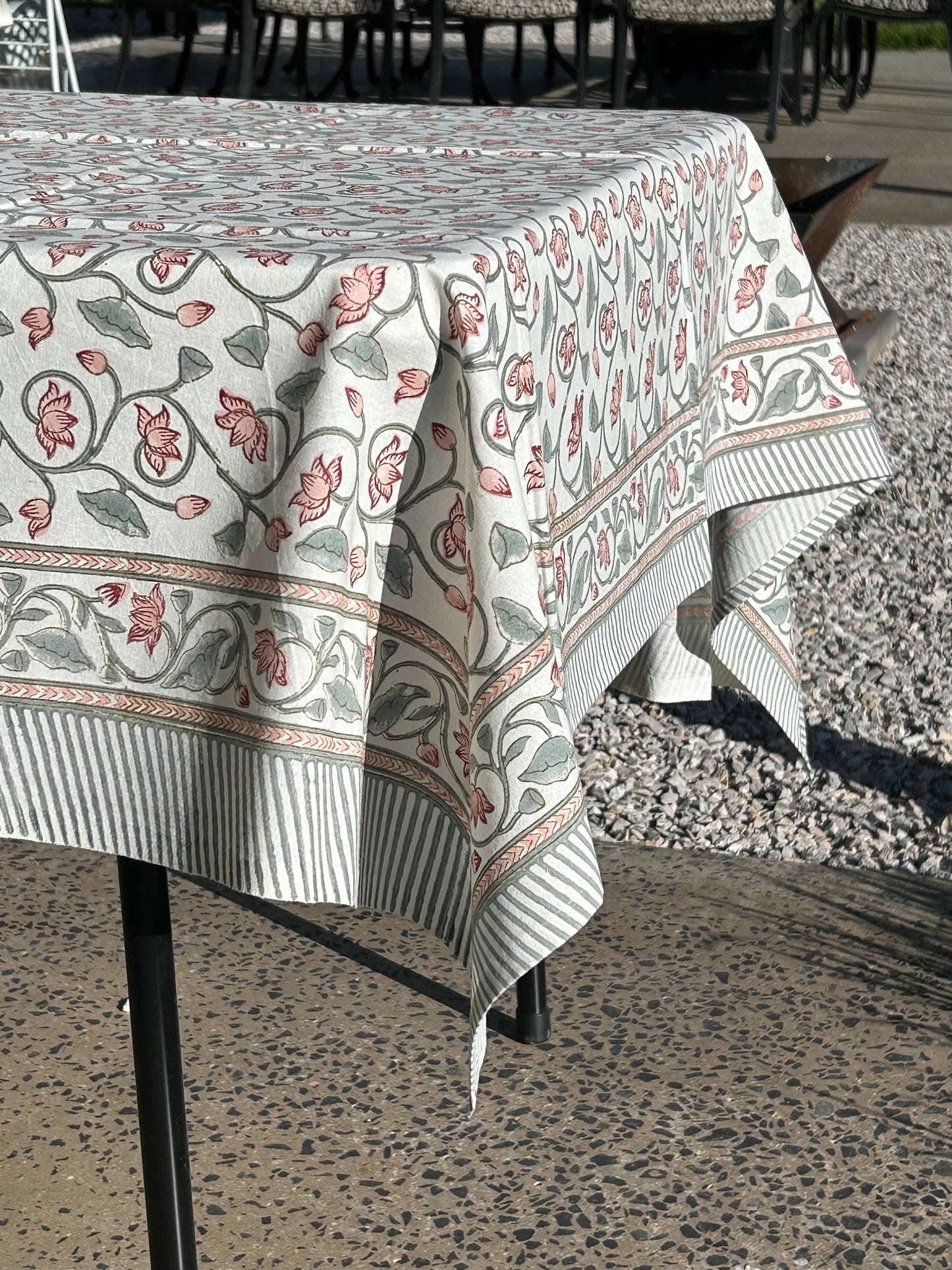 Alice Block Printed Table Cloth 150 x 220cm