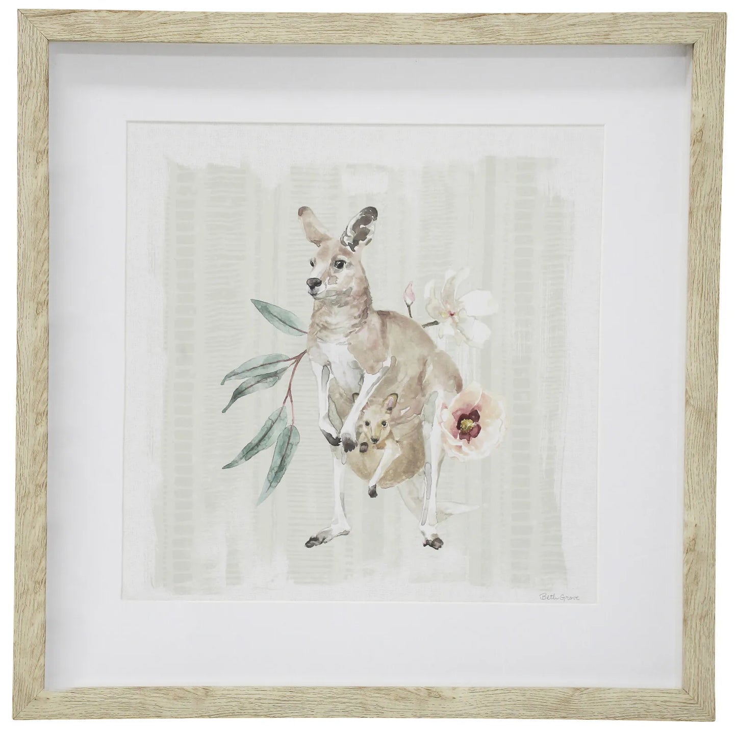 Framed Print Kangaroo & Joey