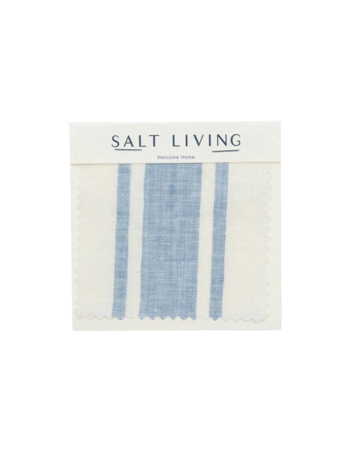 Salt Living Linen Duvet Cover Set - QUEEN Blue Ticking Stripe