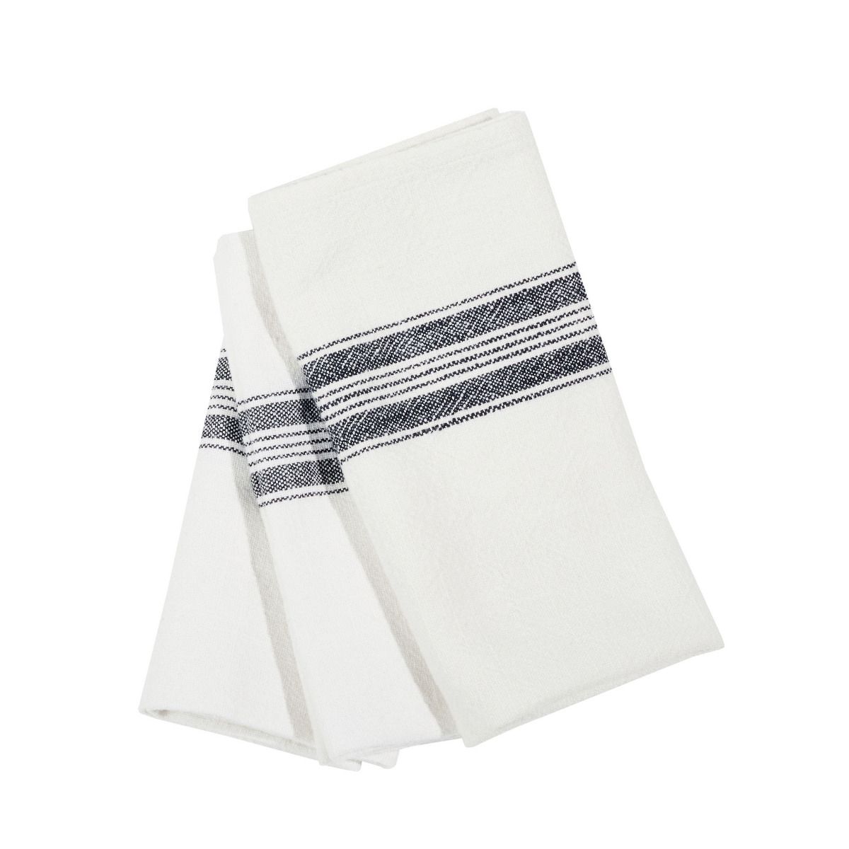 Napkin Stripe Slub White (Set of 4)