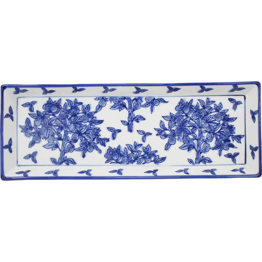 Rectangle Plate/Tray Parterre Blue & White