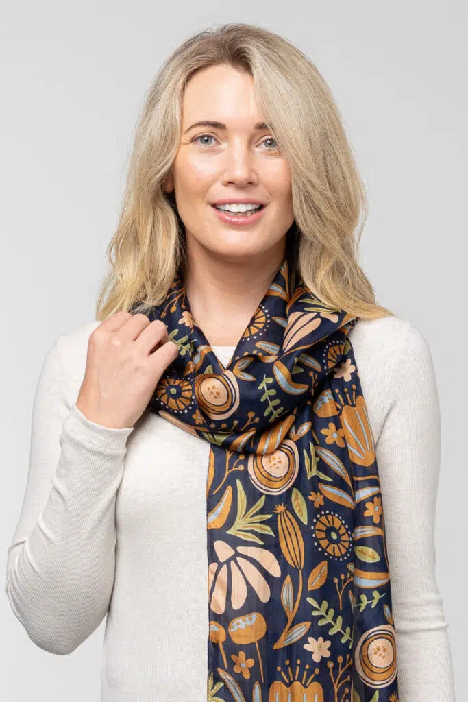 Blooms Silk Scarf