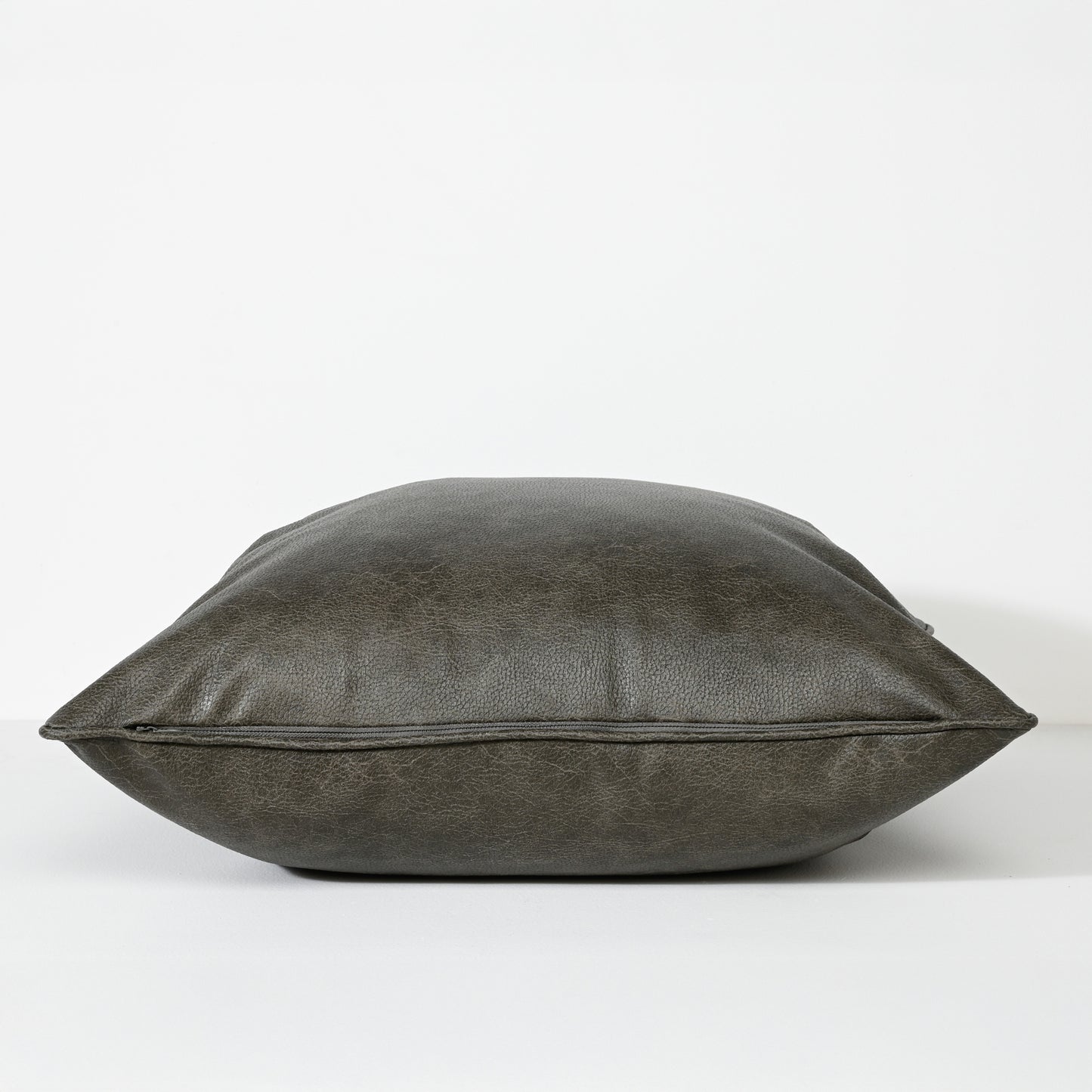 Cushion Art Leather Military Green Square
