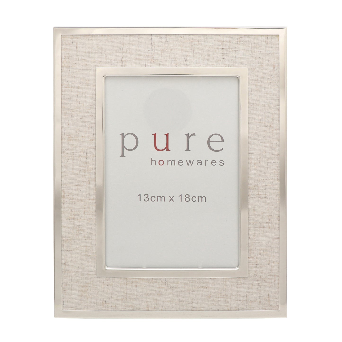 Photo Frame Linen & Silver 18x13cm Large