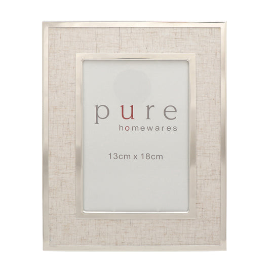 Photo Frame Linen & Silver 18x13cm Large