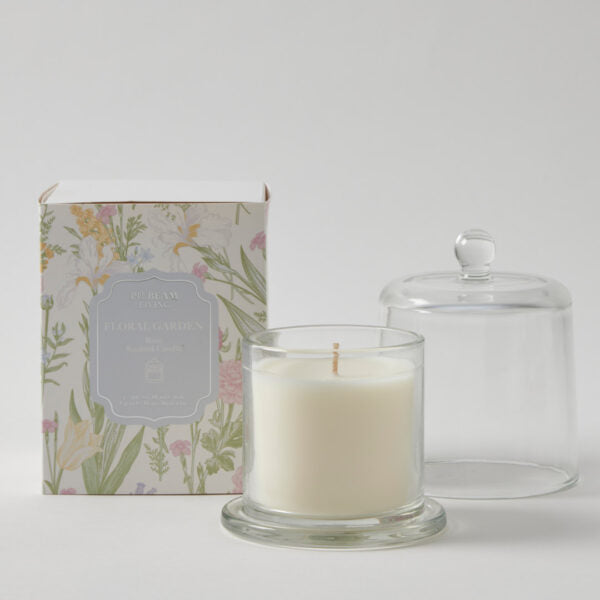 Floral Garden Glass Cloche Scented Candle – Rose