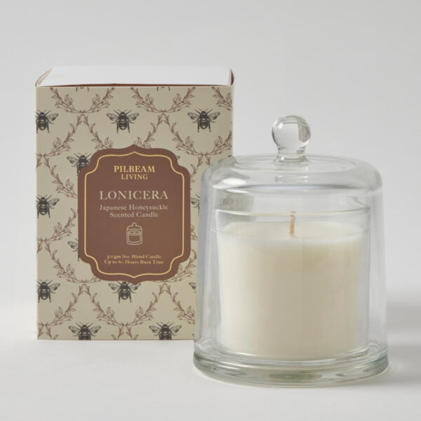 Lonicera Glass Cloche Scented Candle – Japanese Honeysuckle