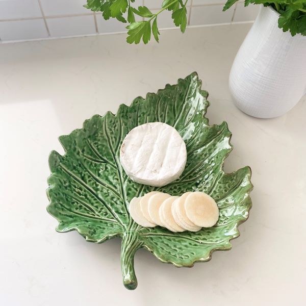 Leaf Plate - Green Ceramic 30cm