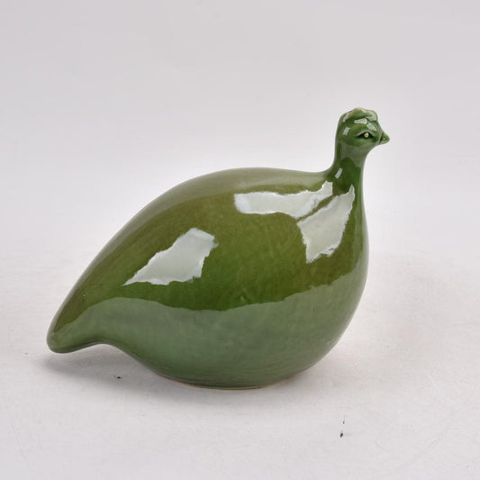 Ceramic Guinea Fowl Green Glaze