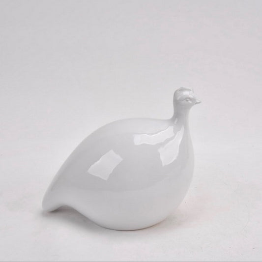 Ceramic Guinea Fowl White Glaze