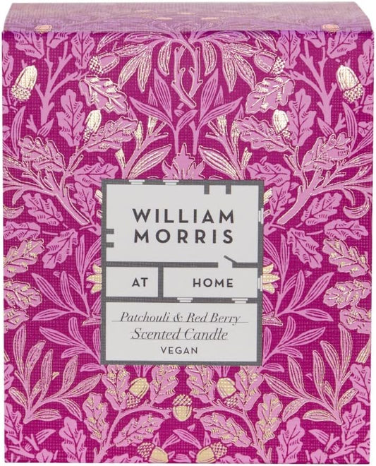 William Morris Strawberry Thief Candle -Pink - Patchouli & Red Berry