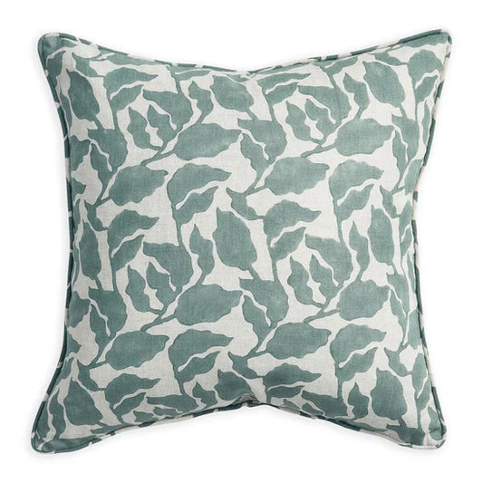 Flores Celadon Linen Cushion 55x55cm