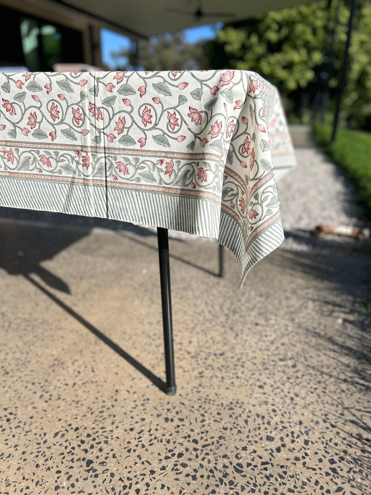 Alice Block Printed Table Cloth 150 x 220cm